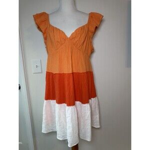 Victoria Dunn VD Lounge Long Island Tiered Dress XL Gauze Cotton NWT